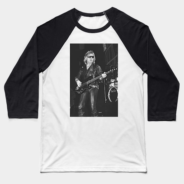 Benjamin Orr The Cars BW Photograph Baseball T-Shirt by Concert Photos